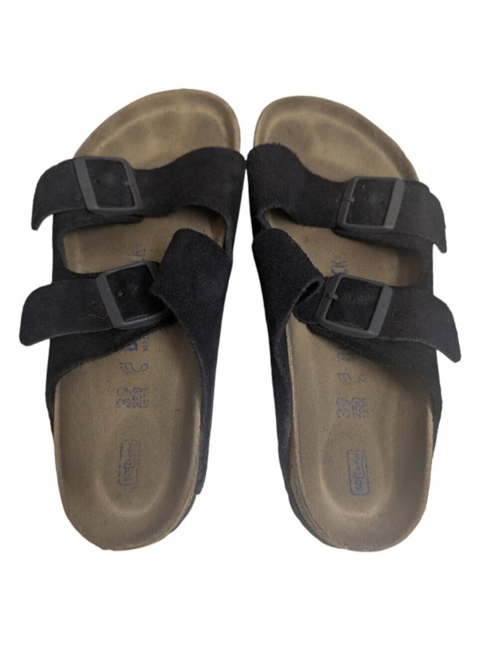 BIRKENSTOCK Arizona Black Suede Adjustable Double-Buckle Sandals